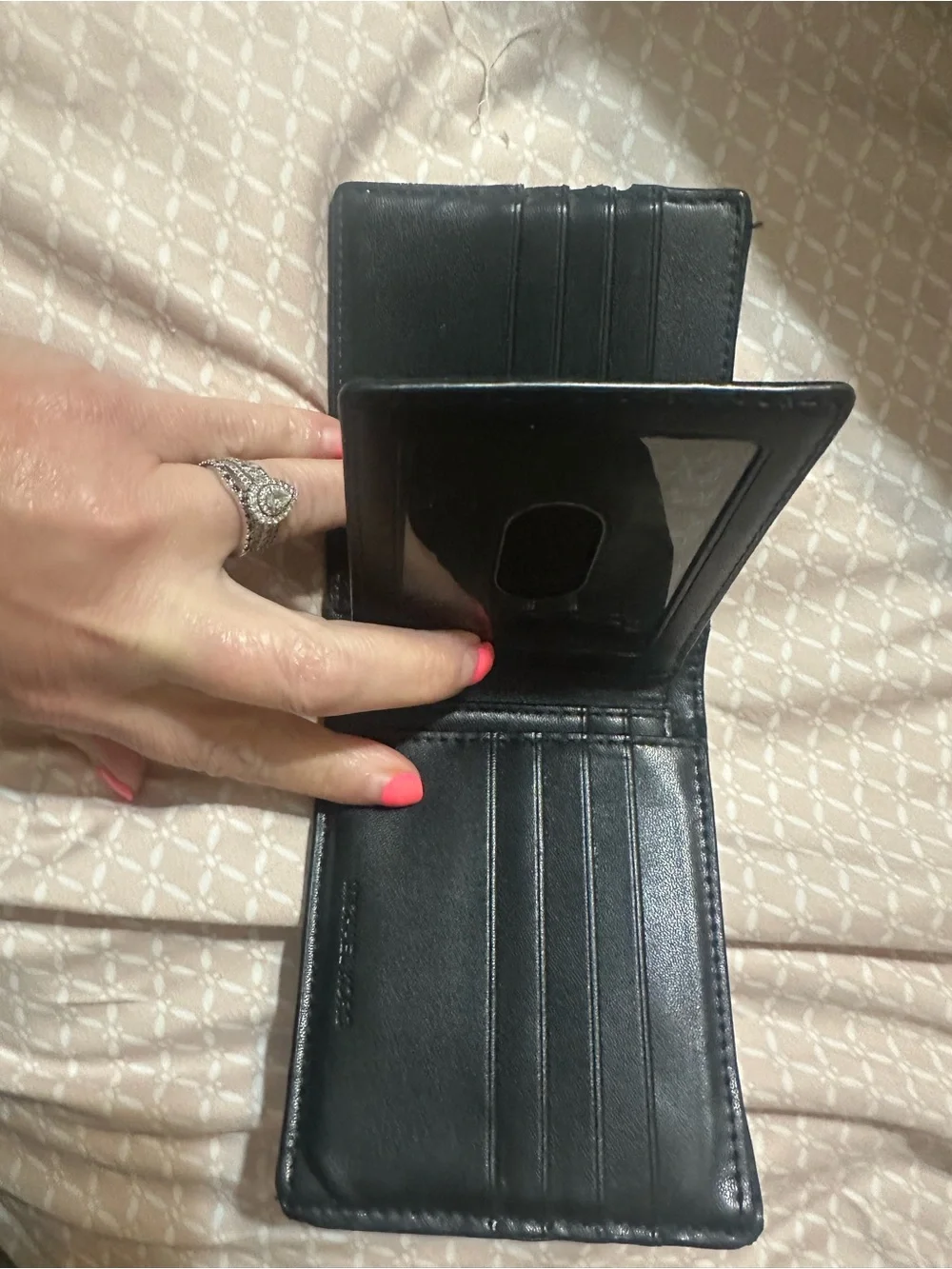 Michael Kors Black Textured Leather Bifold Wallet